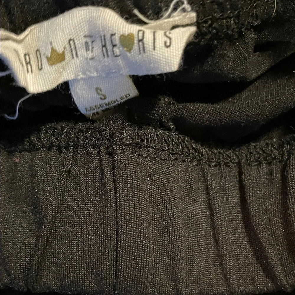 Crown of Hearts Black Loose Fitting Pants